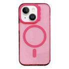 For iPhone 13 MagSafe Colorful Wavy Circle PC Hybrid TPU Phone Case(Rose Red) - 1