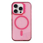 For iPhone 14 Pro Max MagSafe Colorful Wavy Circle PC Hybrid TPU Phone Case(Rose Red) - 1