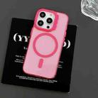 For iPhone 15 Pro MagSafe Colorful Wavy Circle PC Hybrid TPU Phone Case(Rose Red) - 2