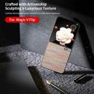 For Honor Magic V Flip Black Frame Color Lattice Texture PU Phone Case(Pink) - 2