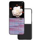 For Honor Magic V Flip Black Frame Color Lattice Texture PU Phone Case(Purple) - 1