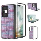 For Honor Magic Vs3 Black Frame Color Lattice Texture PU Phone Case(Purple) - 1