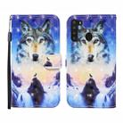 For Samsung Galaxy A21 (US Version) 3D Painted Pattern Horizontal Flip Leather Case with Holder & Wallet & Card slot & Lanyard(Sunrise Wolf) - 1