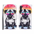 For Samsung Galaxy A21 (US Version) 3D Painted Pattern Horizontal Flip Leather Case with Holder & Wallet & Card slot & Lanyard(Glasses Dog) - 1