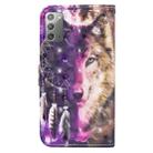 For Samsung Galaxy Note20 3D Painted Pattern Horizontal Flip Leather Case with Holder & Wallet & Card slot & Lanyard(Wind Chime Wolf) - 4