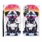 For Samsung Galaxy Note20 3D Painted Pattern Horizontal Flip Leather Case with Holder & Wallet & Card slot & Lanyard(Glasses Dog) - 1