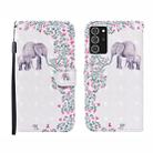 For Samsung Galaxy Note20 Ultra 3D Painted Pattern Horizontal Flip Leather Case with Holder & Wallet & Card slot & Lanyard(Flower Elephant) - 1