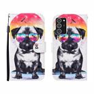 For Samsung Galaxy Note20 Ultra 3D Painted Pattern Horizontal Flip Leather Case with Holder & Wallet & Card slot & Lanyard(Glasses Dog) - 1