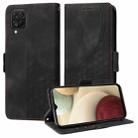 For Samsung Galaxy A12 / M12 / F12 5G Embossed Rhombus Starry Leather Phone Case(Black) - 1