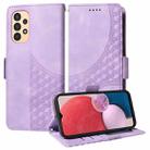 For Samsung Galaxy A13 4G / A13 LTE Embossed Rhombus Starry Leather Phone Case(Purple) - 1