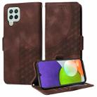 For Samsung Galaxy A22 4G EU / M22 4G Embossed Rhombus Starry Leather Phone Case(Brown) - 1