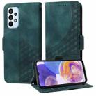 For Samsung Galaxy A23 5G / 4G Embossed Rhombus Starry Leather Phone Case(Green) - 1