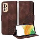 For Samsung Galaxy A33 5G Embossed Rhombus Starry Leather Phone Case(Brown) - 1
