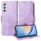 For Samsung Galaxy A34 5G Embossed Rhombus Starry Leather Phone Case(Purple) - 1