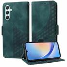 For Samsung Galaxy A35 5G Embossed Rhombus Starry Leather Phone Case(Green) - 1