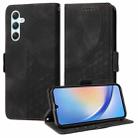 For Samsung Galaxy A35 5G Embossed Rhombus Starry Leather Phone Case(Black) - 1