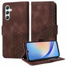 For Samsung Galaxy A35 5G Embossed Rhombus Starry Leather Phone Case(Brown) - 1