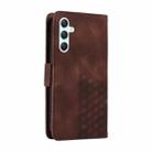 For Samsung Galaxy A35 5G Embossed Rhombus Starry Leather Phone Case(Brown) - 3