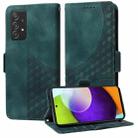 For Samsung Galaxy A52 4G / 5G Embossed Rhombus Starry Leather Phone Case(Green) - 1
