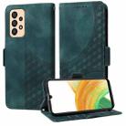 For Samsung Galaxy A53 5G Embossed Rhombus Starry Leather Phone Case(Green) - 1