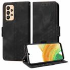 For Samsung Galaxy A53 5G Embossed Rhombus Starry Leather Phone Case(Black) - 1