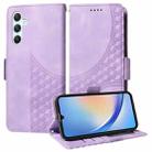 For Samsung Galaxy A54 5G Embossed Rhombus Starry Leather Phone Case(Purple) - 1