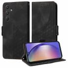 For Samsung Galaxy A55 5G Embossed Rhombus Starry Leather Phone Case(Black) - 1