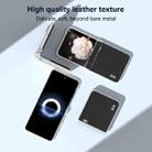 For Honor Magic V Flip ABEEL Three Parts Frosted Translucent Frame Genuine Leather Wave Phone Case(Black) - 3