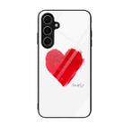 For Samsung Galaxy S24 FE 5G Colorful Painted Glass Phone Case(Love) - 1