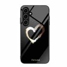 For Samsung Galaxy S24 FE 5G Colorful Painted Glass Phone Case(Black Love) - 1