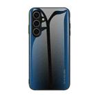 For Samsung Galaxy S24 FE 5G Texture Gradient Glass TPU Phone Case(Blue) - 1