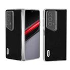 For Honor Magic V2 RSR Porsche Design ABEEL Transparent Frame Genuine Leather Wave Phone Case(Black) - 1