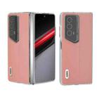 For Honor Magic V2 RSR Porsche Design ABEEL Transparent Frame Genuine Leather Wave Phone Case(Pink) - 1