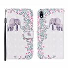 For Xiaomi Redmi 7A 3D Painted Pattern Horizontal Flip Leather Case with Holder & Wallet & Card slot & Lanyard(Flower Elephant) - 1