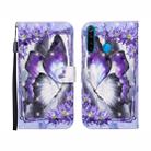 For Xiaomi Redmi Note 8 3D Painted Pattern Horizontal Flip Leather Case with Holder & Wallet & Card slot & Lanyard(Purple Flower Butterfly) - 1