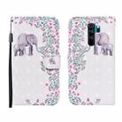 For Xiaomi Redmi Note 8 Pro 3D Painted Pattern Horizontal Flip Leather Case with Holder & Wallet & Card slot & Lanyard(Flower Elephant) - 1