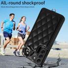 For Samsung Galaxy S22+ 5G Rhombic Texture Card Bag Phone Case with Short Lanyard(Black) - 2