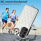 For Samsung Galaxy S23+ 5G Rhombic Texture Card Bag Phone Case with Short Lanyard(White) - 2