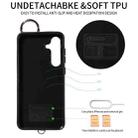 For Samsung Galaxy S24+ 5G Rhombic Texture Card Bag Phone Case with Short Lanyard(Black) - 3