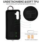 For Samsung Galaxy A14 4G / 5G Rhombic Texture Card Bag Phone Case with Short Lanyard(Black) - 3