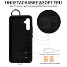 For Samsung Galaxy A34 5G Rhombic Texture Card Bag Phone Case with Short Lanyard(White) - 3