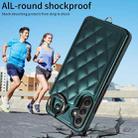 For Samsung Galaxy A34 5G Rhombic Texture Card Bag Phone Case with Short Lanyard(Green) - 2
