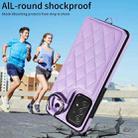 For Samsung Galaxy A52 4G / 5G / A52s Rhombic Texture Card Bag Phone Case with Short Lanyard(Purple) - 2