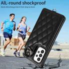 For Samsung Galaxy A53 5G Rhombic Texture Card Bag Phone Case with Short Lanyard(Black) - 2