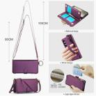 For Samsung Galaxy A14 4G / 5G Crossbody Ring Multifunctional Wallet Leather Phone Case(Dark Purple) - 3
