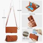For Samsung Galaxy A14 4G / 5G Crossbody Ring Multifunctional Wallet Leather Phone Case(Brown) - 3