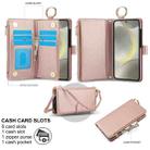 For Samsung Galaxy A15 4G / 5G Crossbody Ring Multifunctional Wallet Leather Phone Case(Rose Gold) - 2