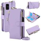 For Samsung Galaxy A51 4G Crossbody Ring Multifunctional Wallet Leather Phone Case(Purple) - 1