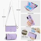 For Samsung Galaxy A51 4G Crossbody Ring Multifunctional Wallet Leather Phone Case(Purple) - 3