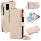 For Samsung Galaxy A71 4G Crossbody Ring Multifunctional Wallet Leather Phone Case(White) - 1